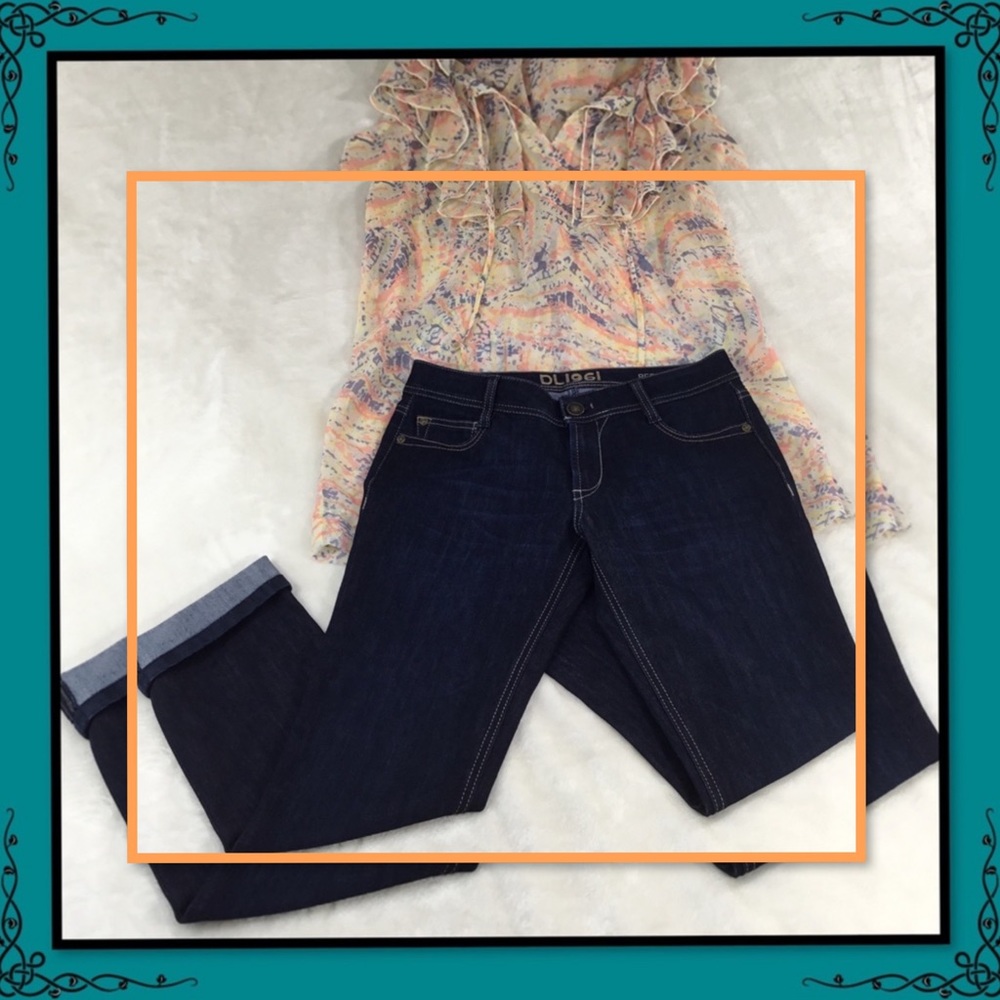 DL1961 BETTY CROPPED DARK WASH WOMENS DENIM JEANS 37